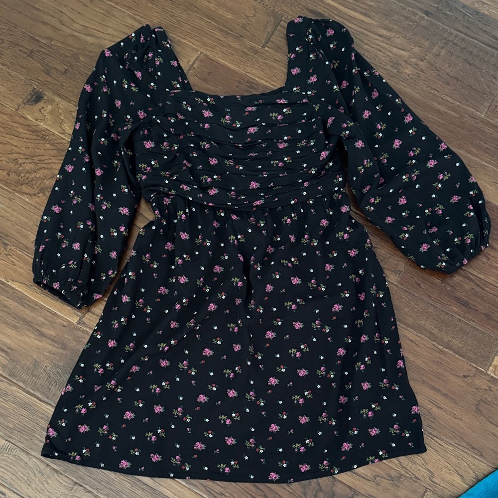 Gap Kids Floral Black Dress